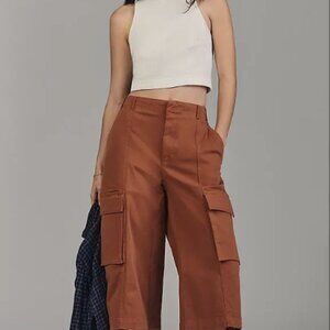 Maeve by Anthropologie Cargo Long Bermuda Shorts - Brown/Rust - Size 2